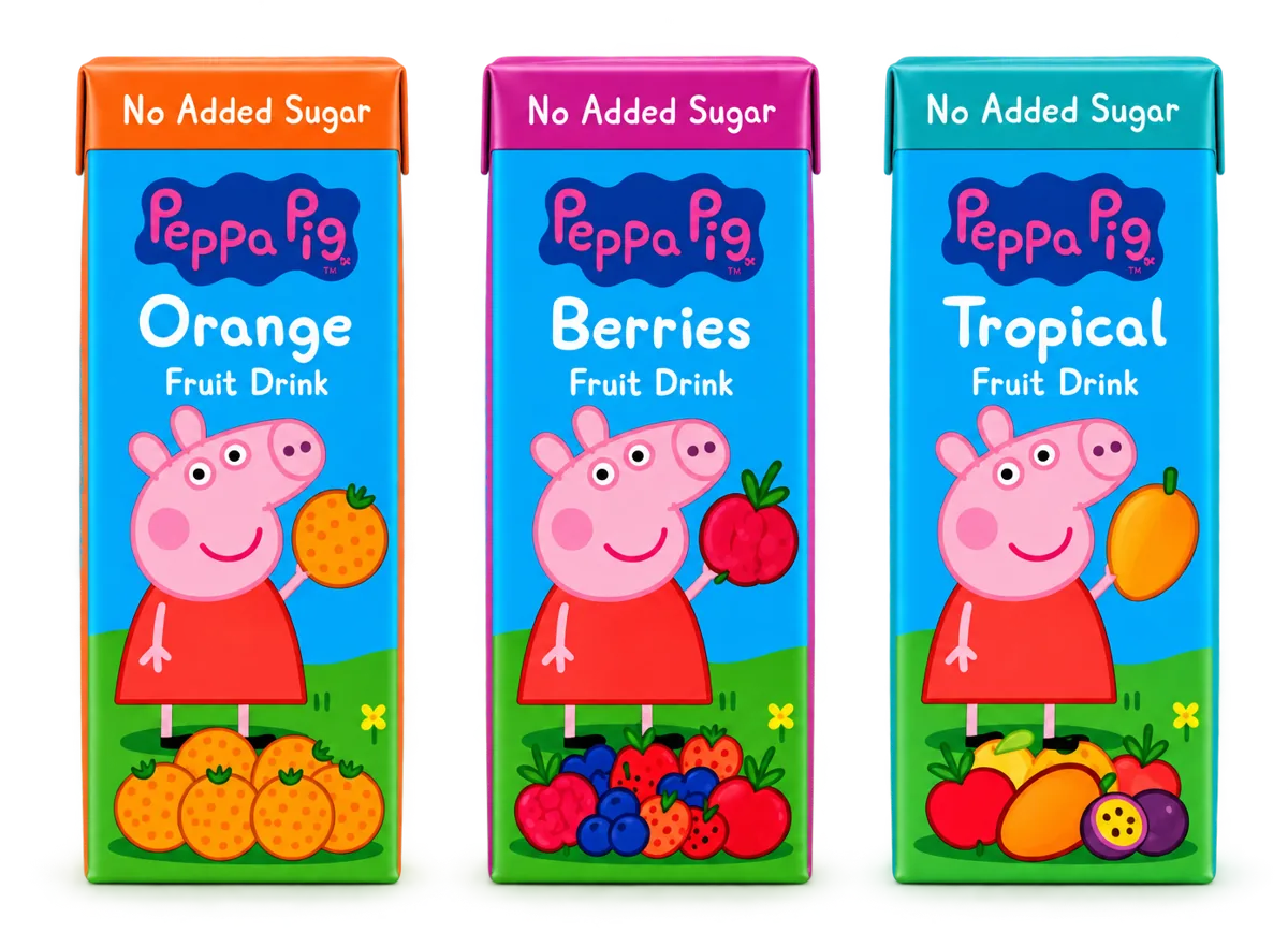 Kolm Peppa Pig joogipakki